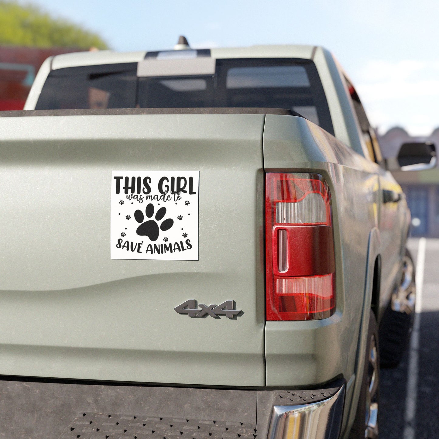 “This Girl Was Made to Save Animals | Car Magnets ( 5" x 5" )