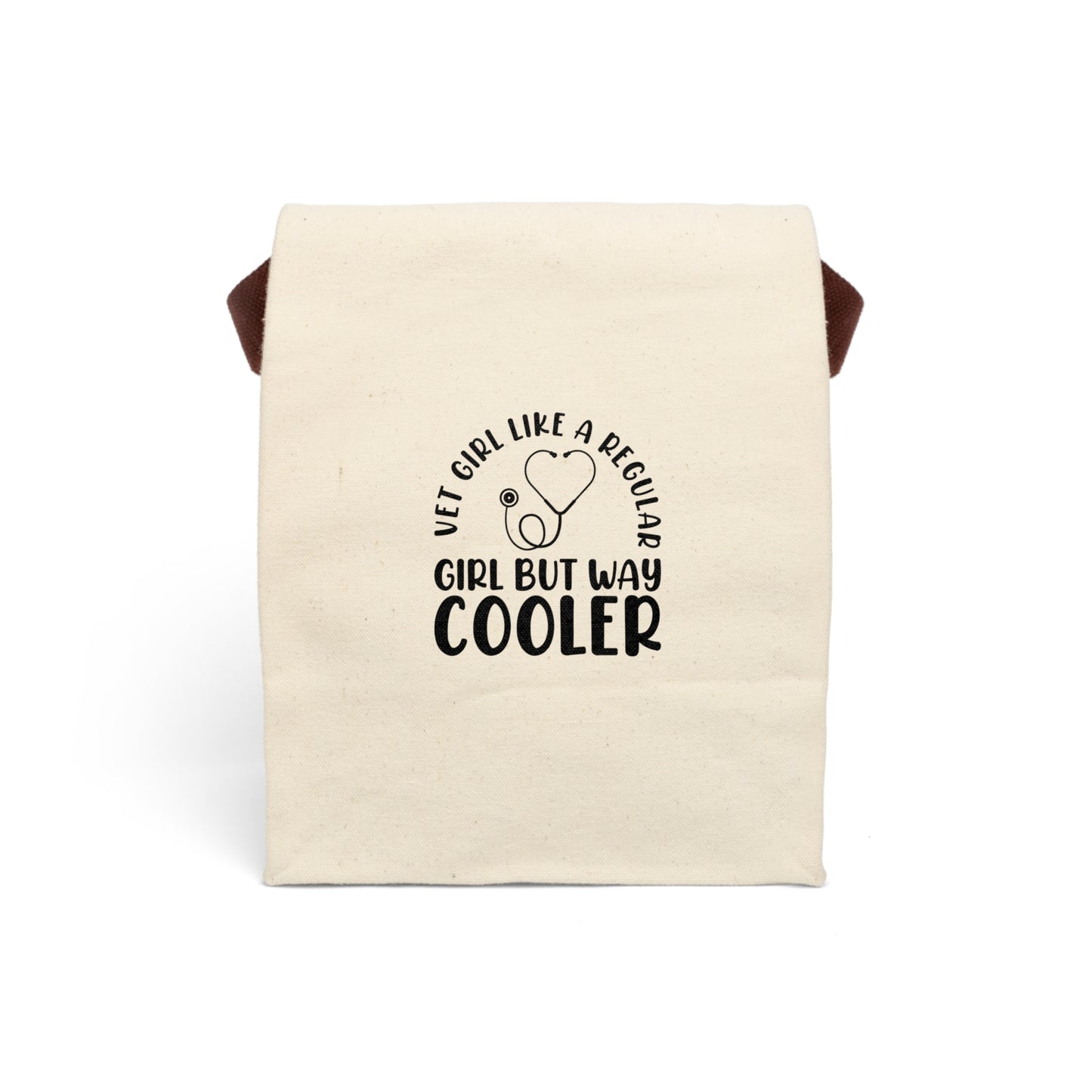 Vet Girl Like a Regular Girl But Cooler | Canvas Lunch Bag With Strap