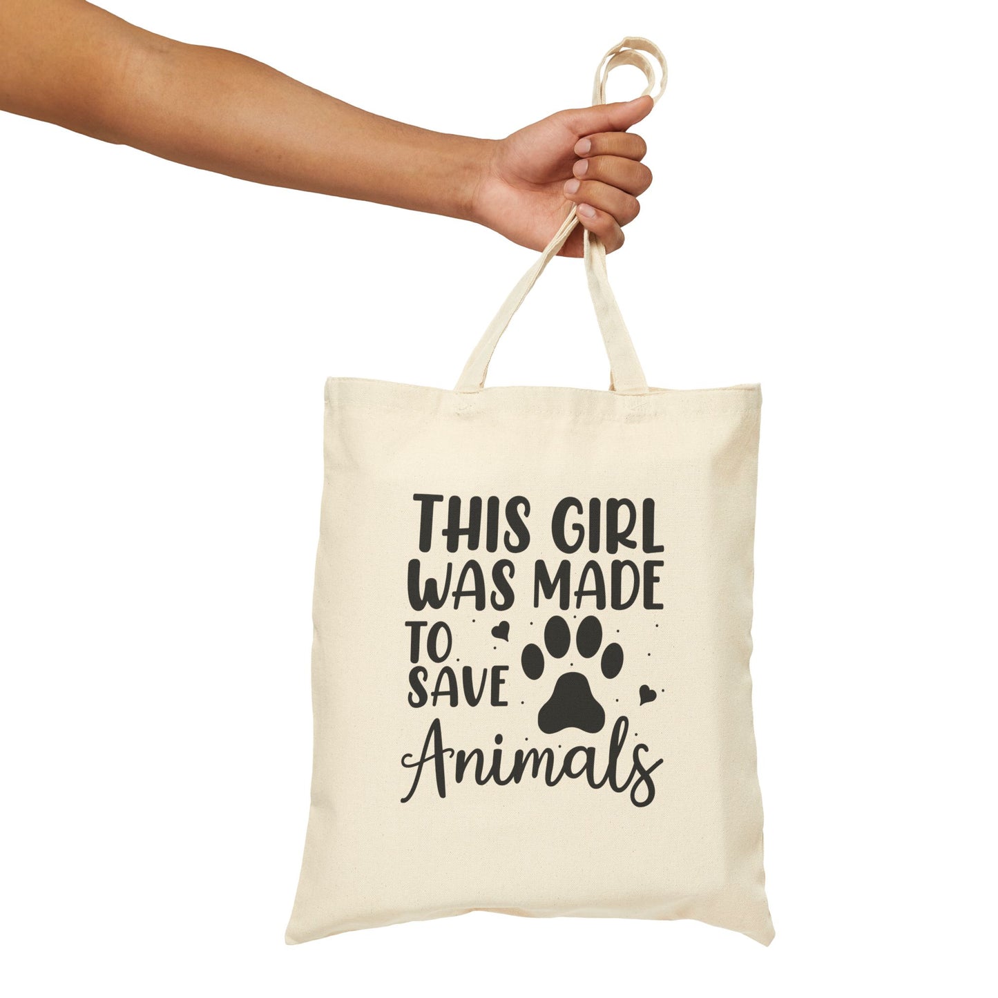 This Girl Was Made to Save Animals | Cotton Canvas Tote Bag