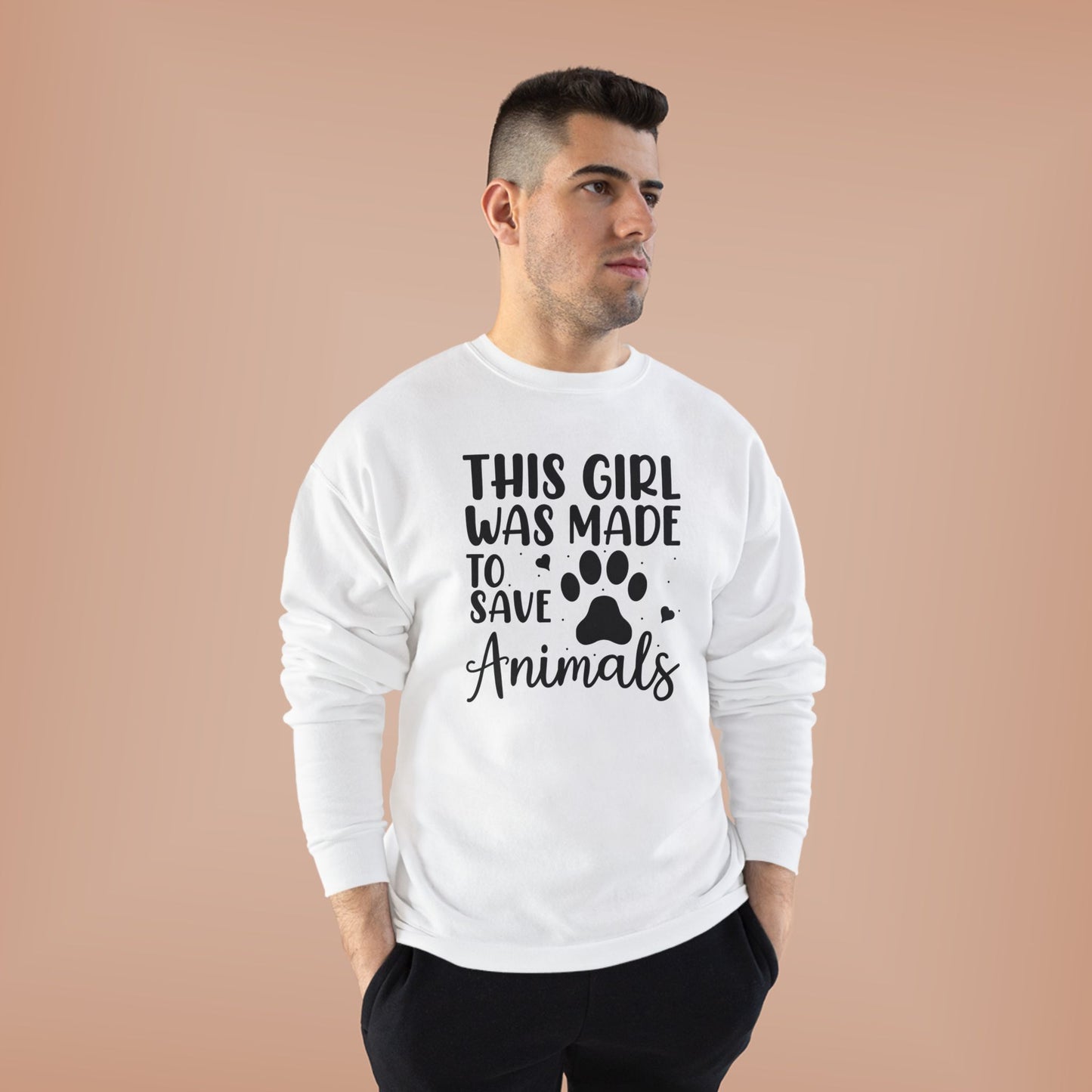 This Girl Was Made to Save Animals | Unisex EcoSmart® Crewneck Sweatshirt