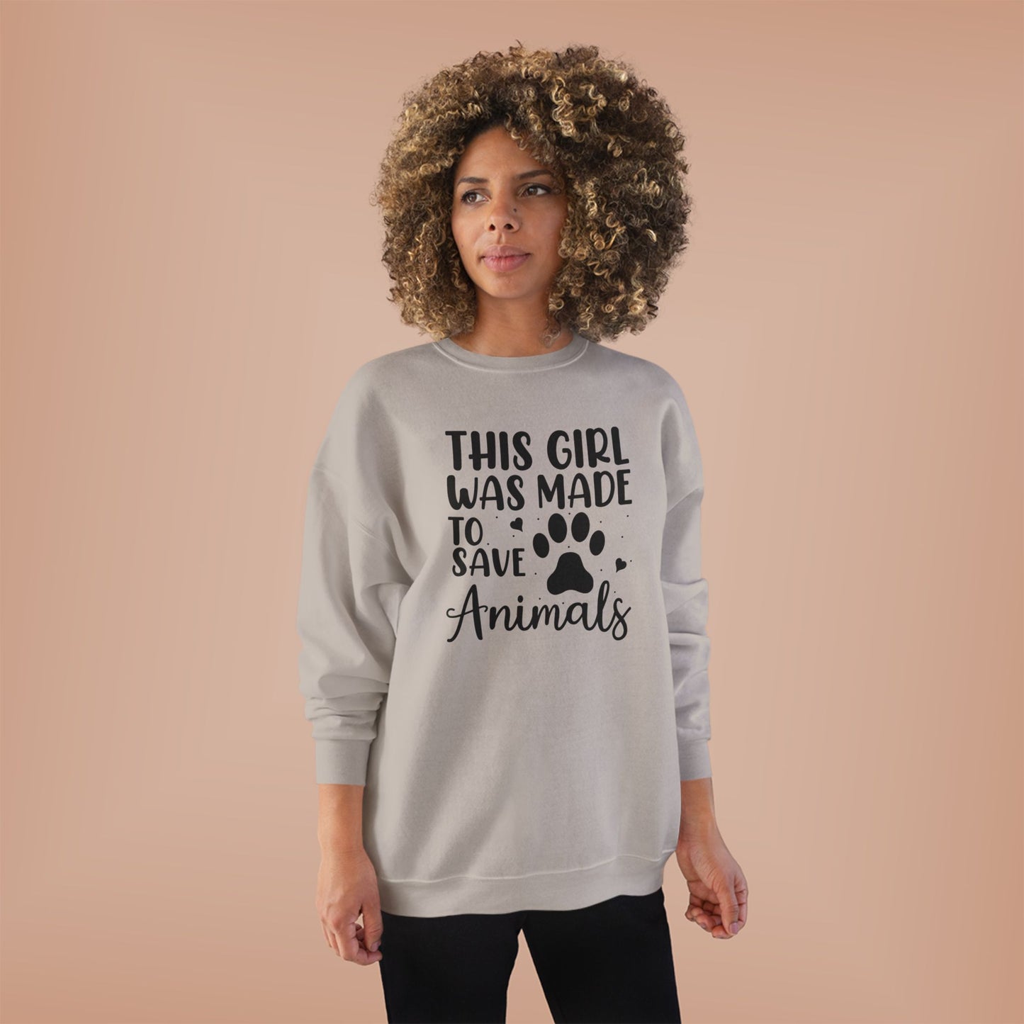 This Girl Was Made to Save Animals | Unisex EcoSmart® Crewneck Sweatshirt