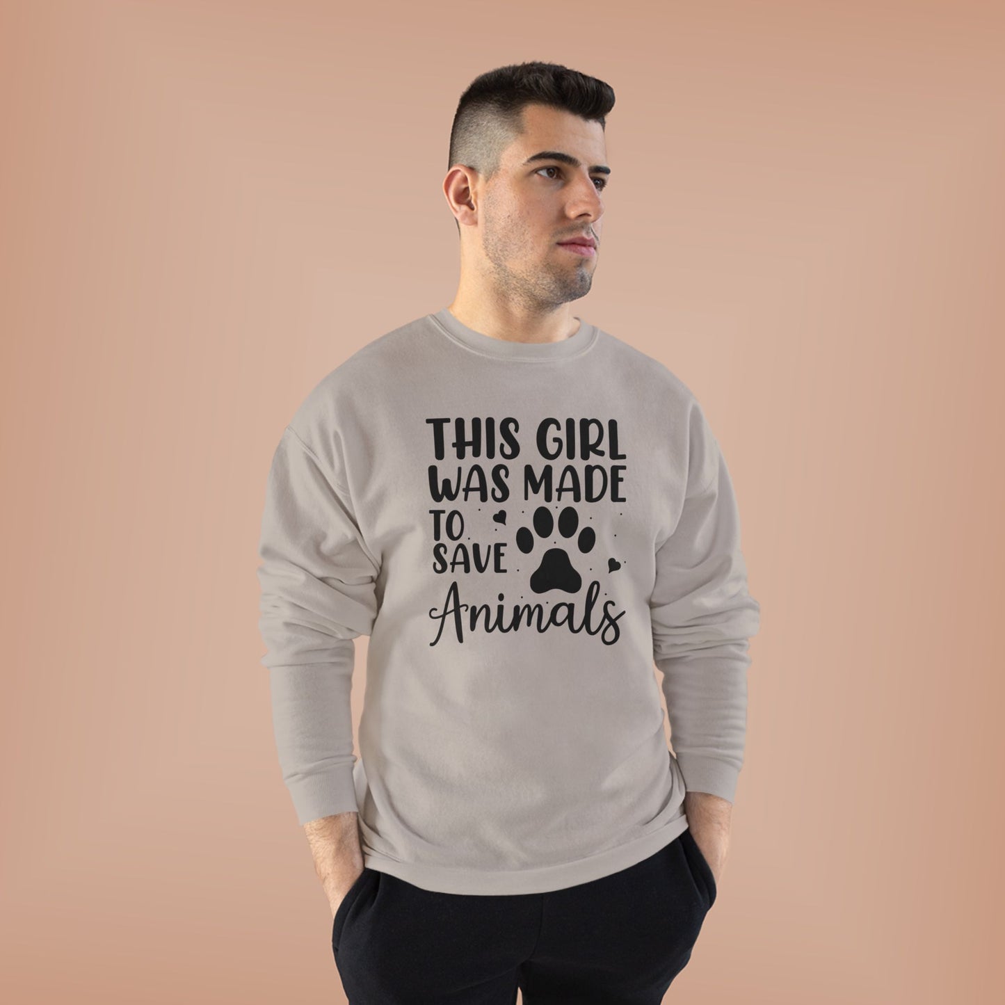 This Girl Was Made to Save Animals | Unisex EcoSmart® Crewneck Sweatshirt