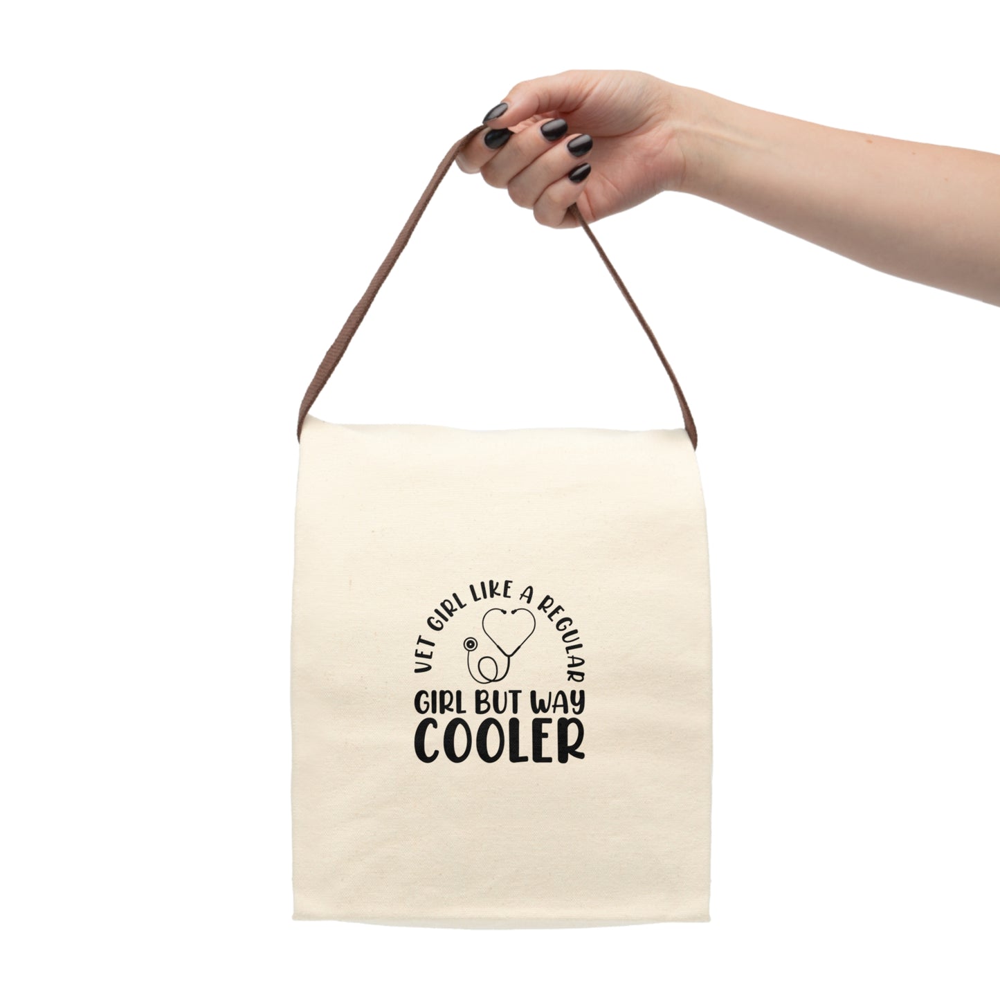 Vet Girl Like a Regular Girl But Cooler | Canvas Lunch Bag With Strap