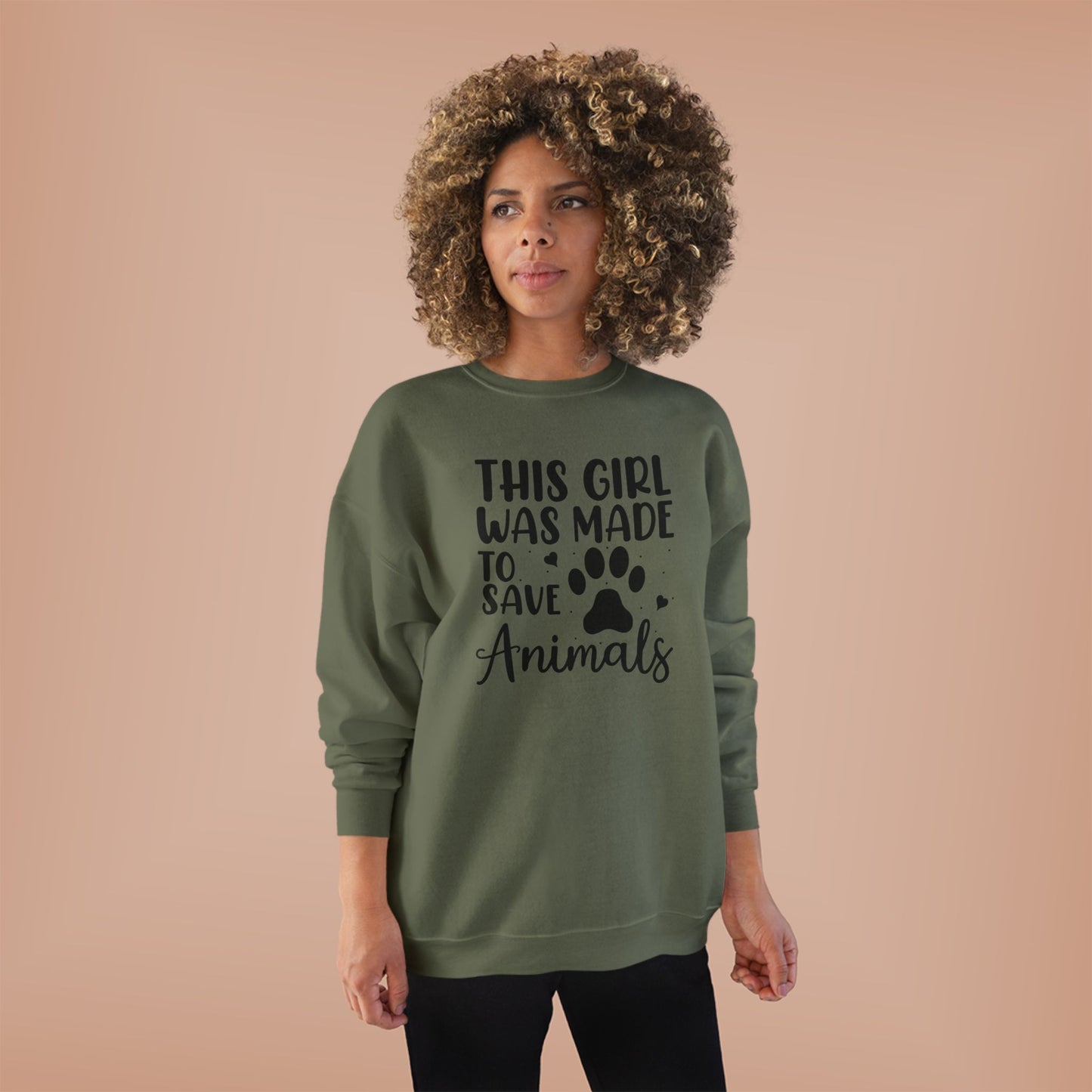 This Girl Was Made to Save Animals | Unisex EcoSmart® Crewneck Sweatshirt